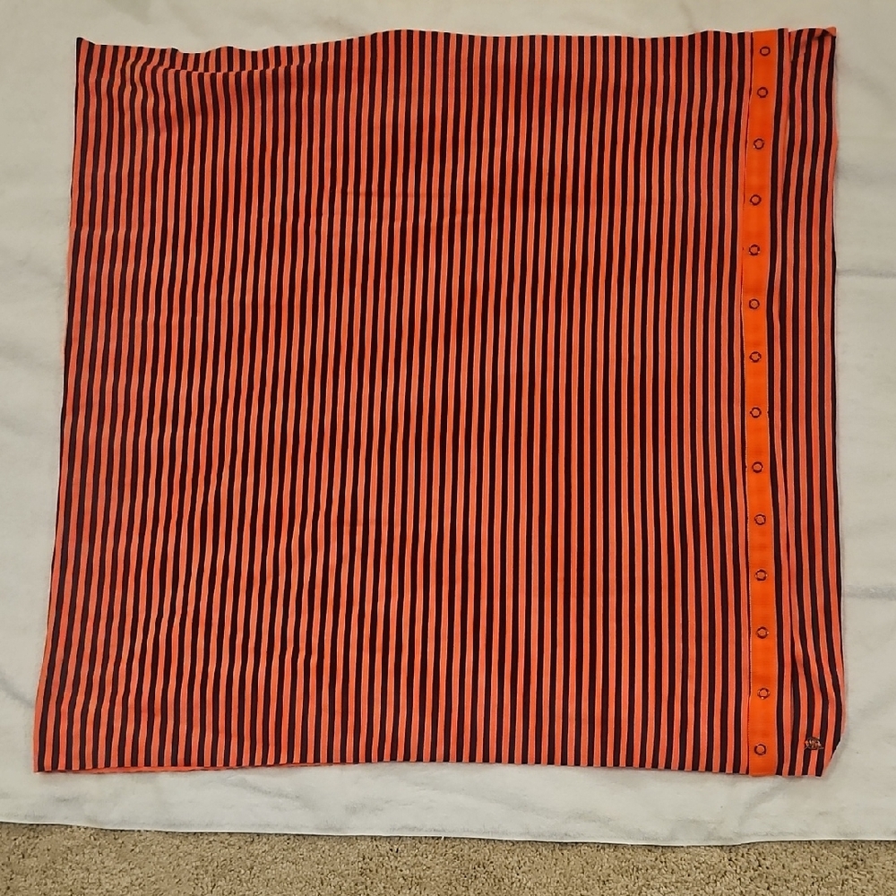 Lululemon Striped Orange Coral and Blue Square Scarf